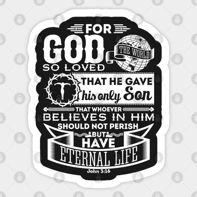 John 3:16 | God So Loved the World Sticker by ChristianLifeApparel